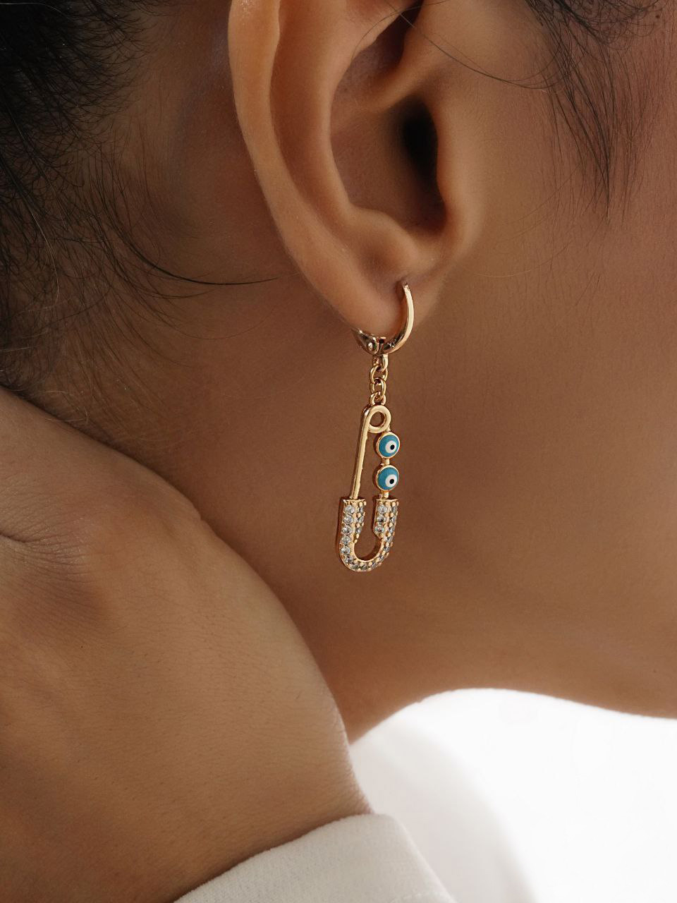 گوشواره سنجاقی چشم نظر ژوپینگ XP25173