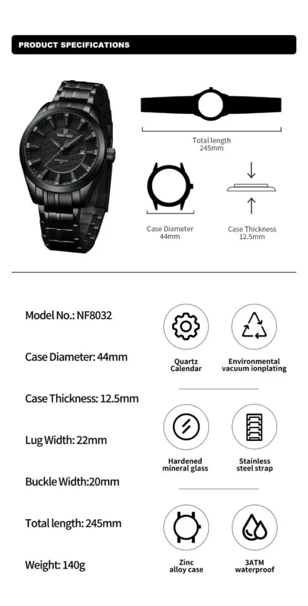 ساعت مچی مردانه نیوی فورس NAVIFORCE NF8032