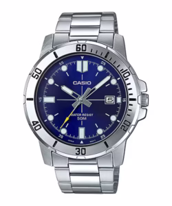 ساعت مچی مردانه کاسیو CASIO MTP-VD01D-2EVUDF, خرید ساعت کاسیو, ساعت کلاسیک مردانه, ساعت استیل مردانه, ساعت رسمی کاسیو, ساعت صفحه آبی کاسیو, Casio MTP-VD01D-2EVUDF