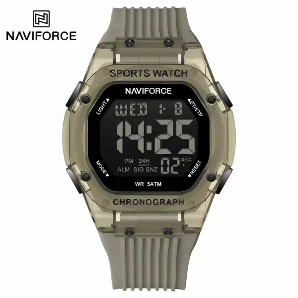 ساعت مچی دیجیتال مردانه نیوی فورس NAVIFORCE NF7113 طوسی روشن