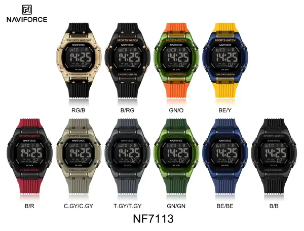 ساعت مچی دیجیتال مردانه نیوی فورس NAVIFORCE NF7113 زنگبندی